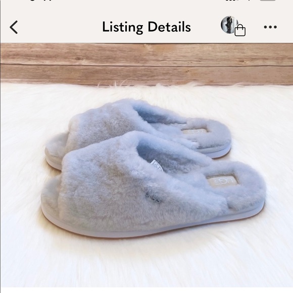 UGG Women’s Annia Peep Toe Sheepskin Slippers In Sky Blue 🧚 - Picture 1 of 3